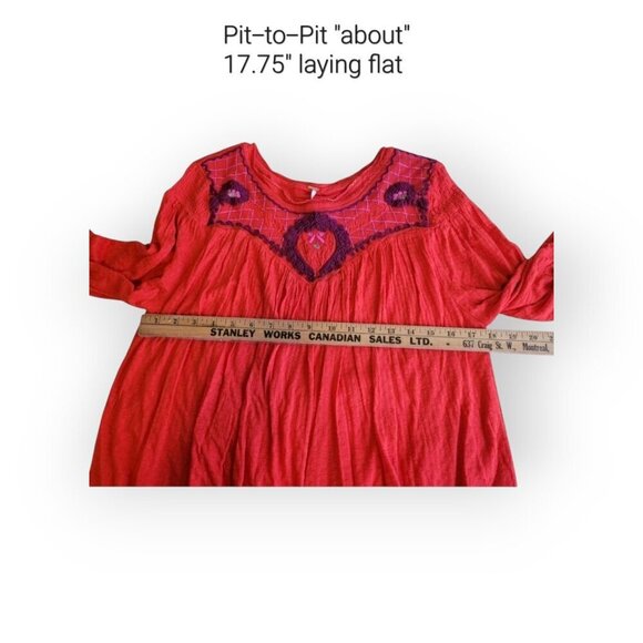 Free People Embroidered Boho Cowgirl Blouse - Begonia - Picture 8 of 10